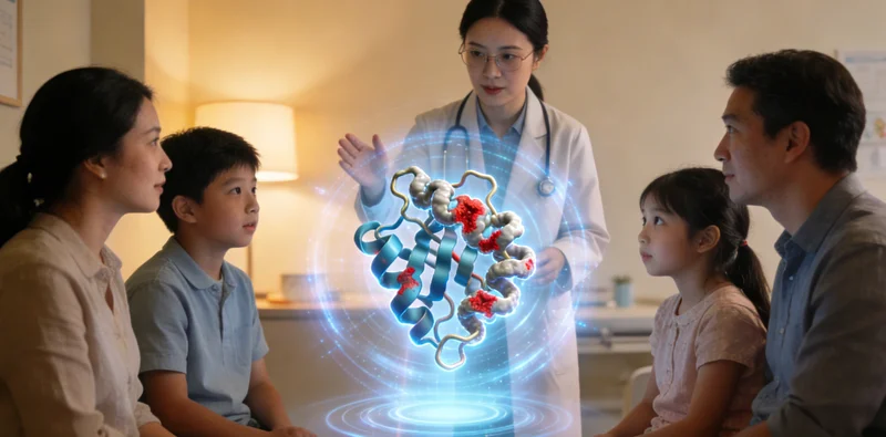 恩平女性在医院与医生查看基因检