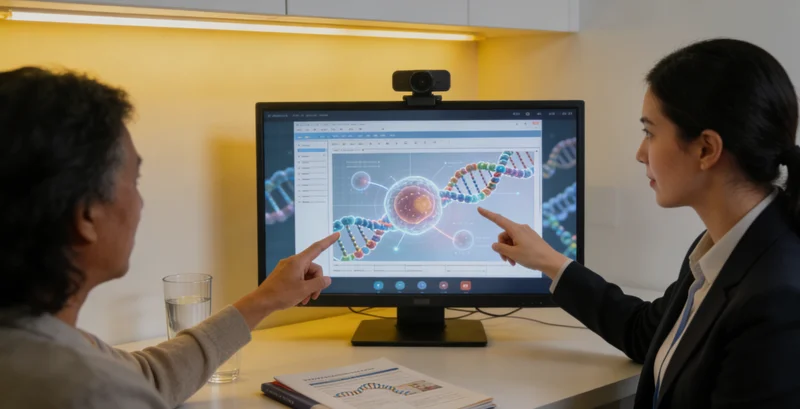 眉山遗传咨询师与家庭进行基因检