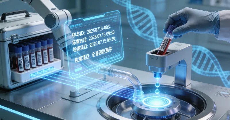 象征基因与健康的抽象科技背景图