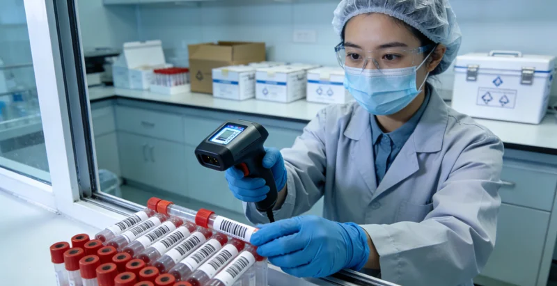 茫崖中老年人在进行眼部检查场景