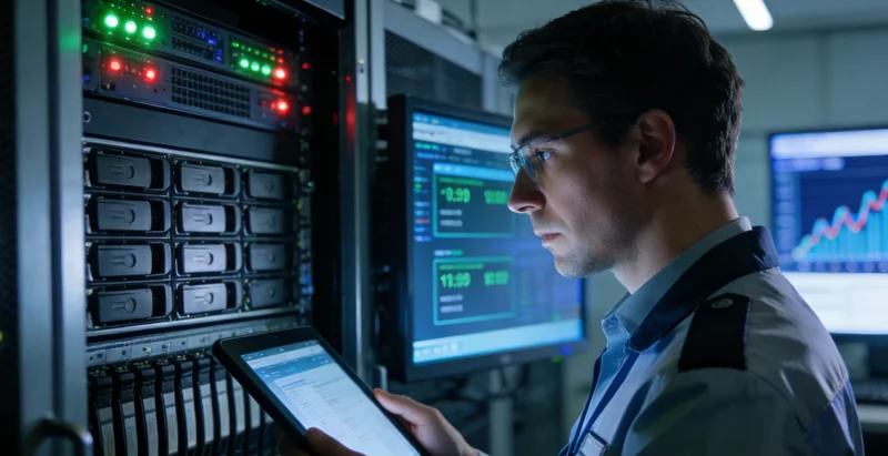 东北林区青年劳动者在户外查看健