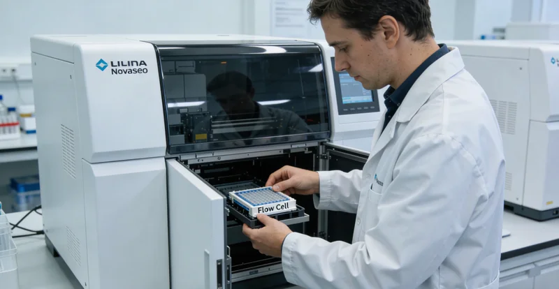 高科技基因测序仪在实验室中运行