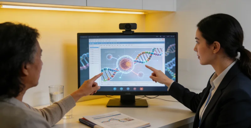 华亭遗传咨询师在诊室与家庭沟通