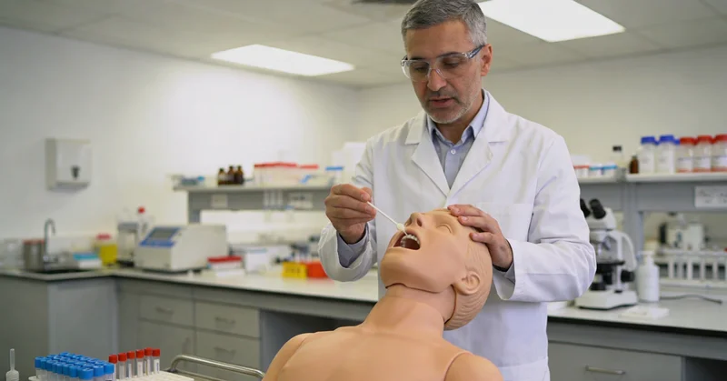 莱西市民进行无创基因检测采样现