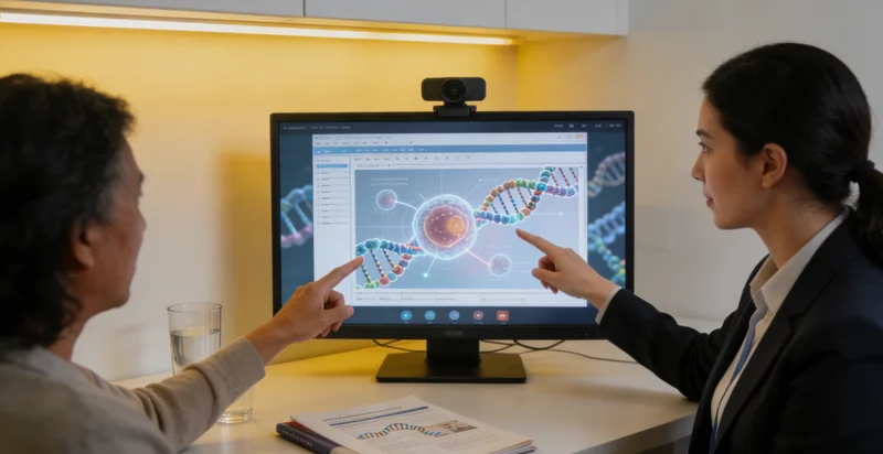 英德遗传咨询师与来访者绘制家族