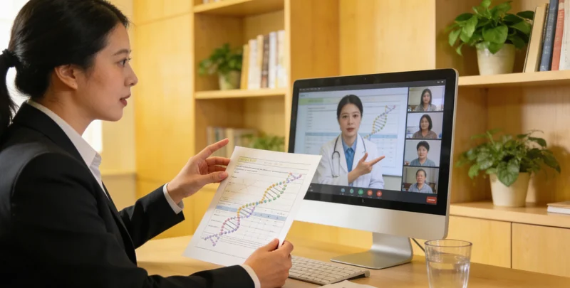 宜宾遗传咨询师正在为市民解读基