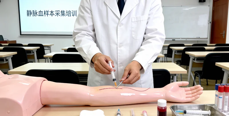 崇左医院护士进行静脉采血用于基