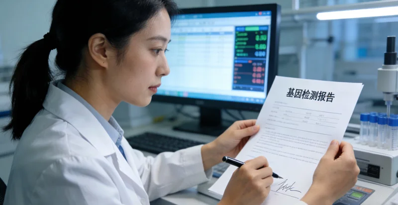 上海女性在医生指导下查看基因检