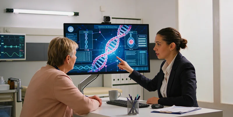 锡林浩特遗传咨询师与市民在诊室