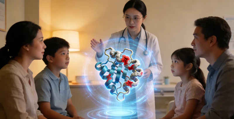 深州医院遗传咨询医生向患者讲解