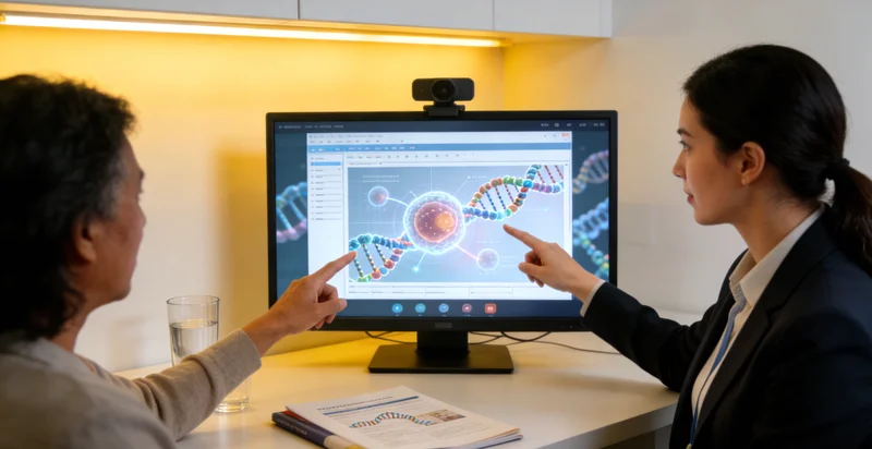 共青城女士与医生进行遗传咨询沟