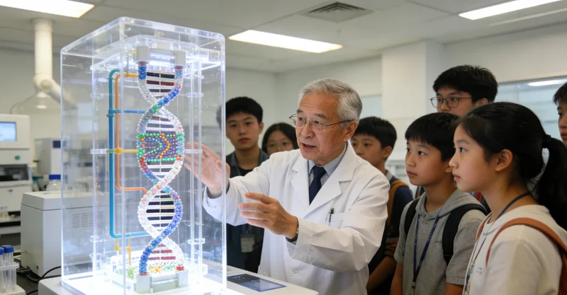 新民父母陪伴孩子进行常规健康检