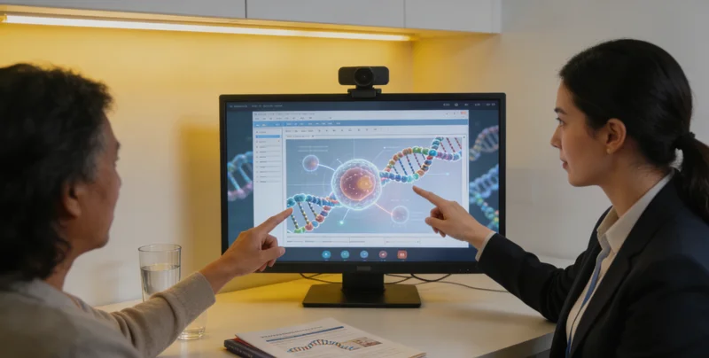 乌苏医生与患者面对面进行遗传咨