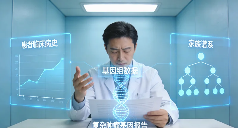 蒙自家庭与遗传咨询师共同查看解