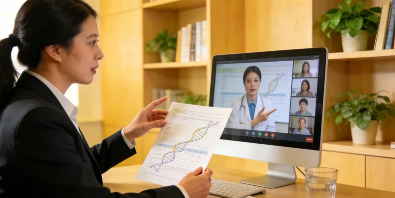 宁波遗传咨询师在办公室为客户讲