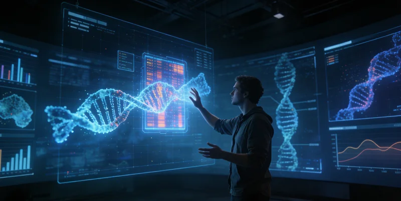 象征DNA测序与数据分析的科学