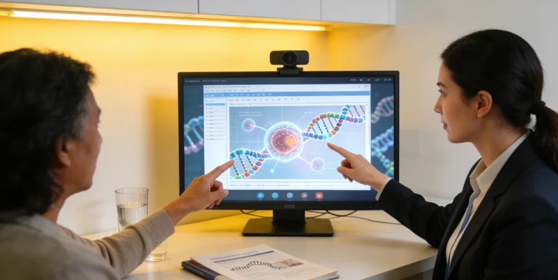 东兴专业遗传咨询师与咨询者进行