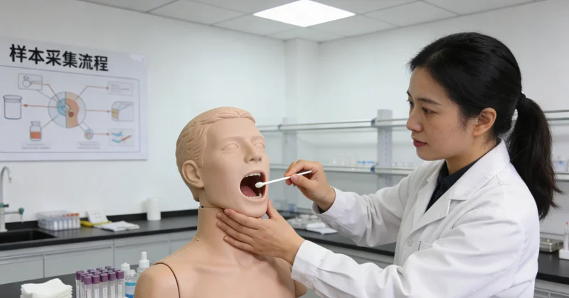 呼和浩特市民进行无痛口腔拭子基