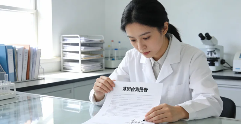 上海医生与患者共同查看基因检测