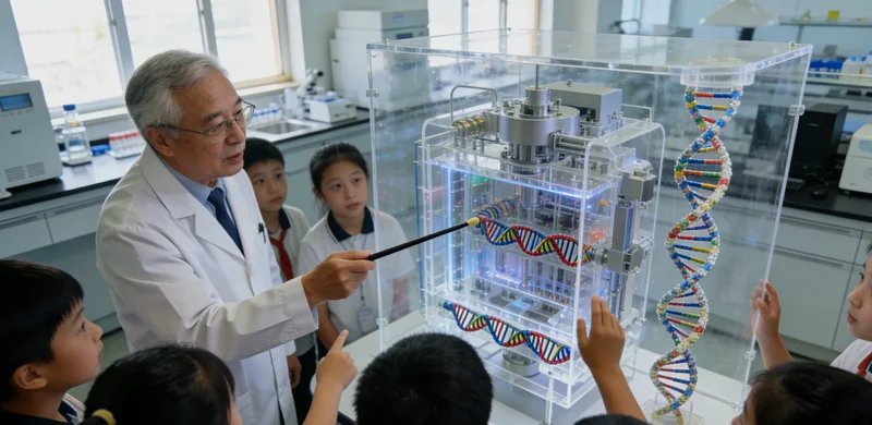 合作女性进行乳腺健康检查示意图