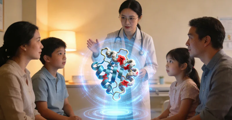 安国市民进行遗传咨询与医生讨论