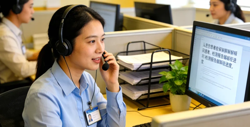 寿光市民与医生查看基因检测报告