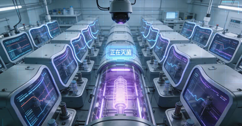 医学实验室基因测序仪工作场景