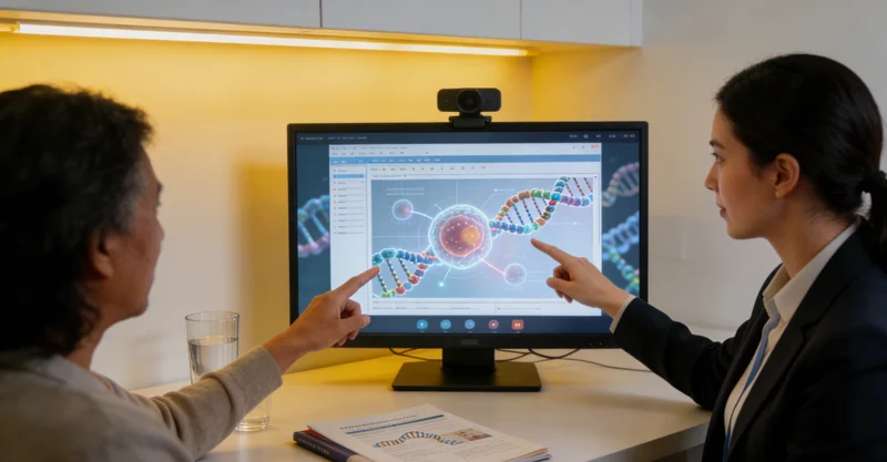 湘乡医生向患者解读基因检测报告