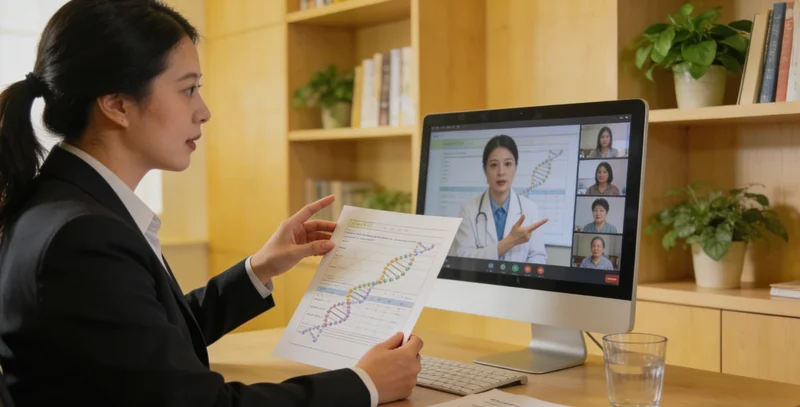 老河口家庭与医生共同查看基因检