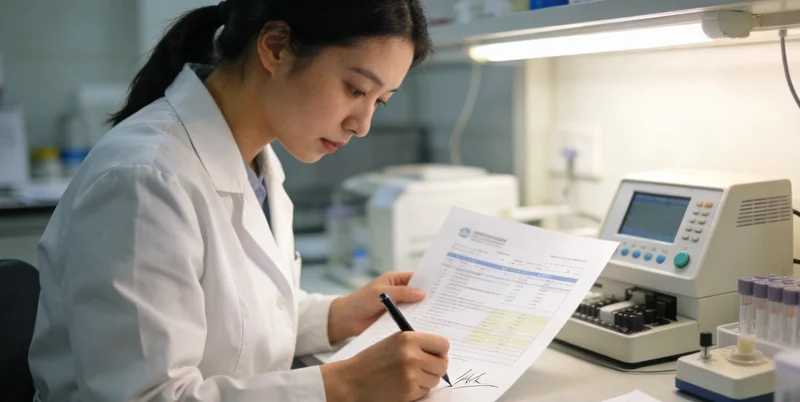 平果民众在查看基因检测报告并与