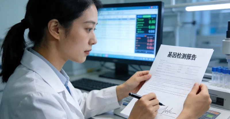 淮南女性查看基因检测报告表情困