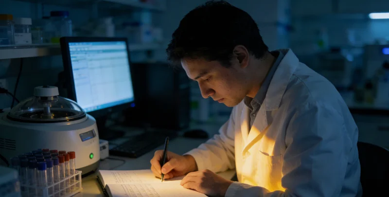 新余一家人温馨讨论健康报告场景