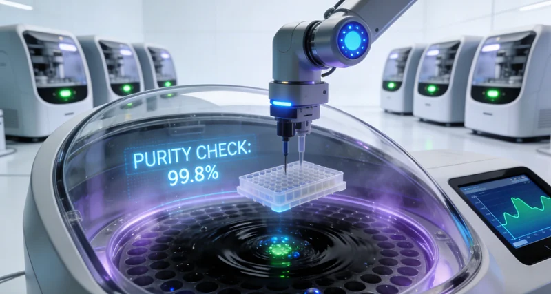基因检测实验室技术人员进行样本