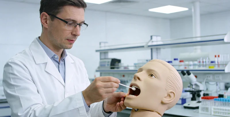 珲春基因检测采样过程演示