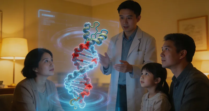 马尔康家庭查看基因检测报告并讨