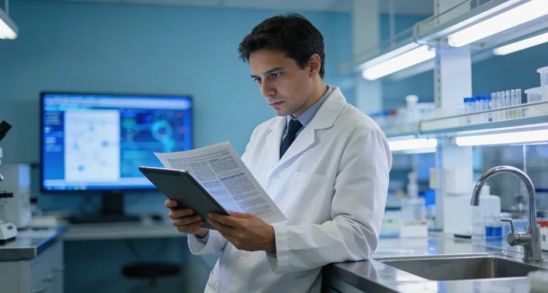 专业基因检测实验室技术人员在工