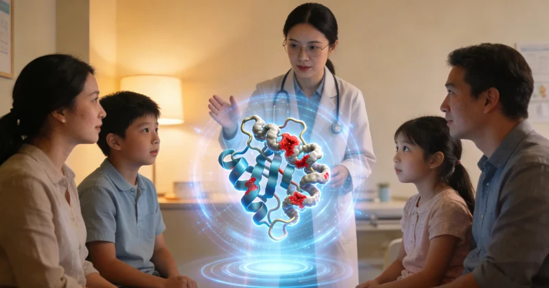 新密遗传咨询门诊医生向家庭讲解