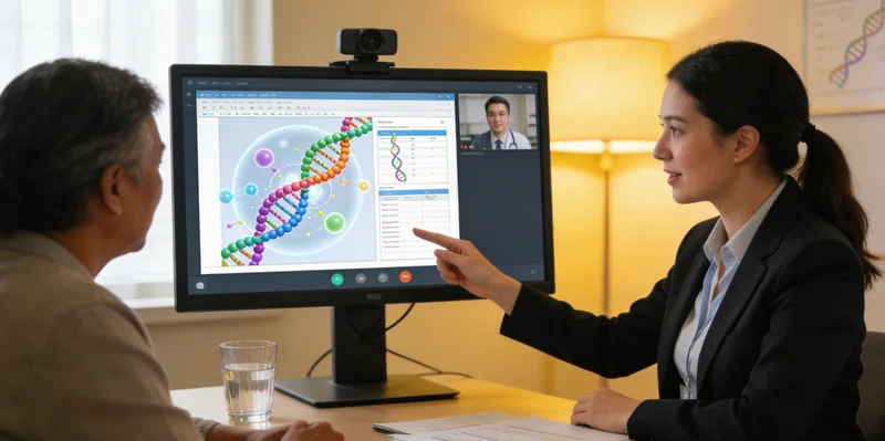 廊坊女性在医院咨询室内与医生进