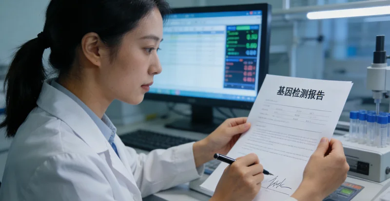 东港家庭查看基因检测报告进行健