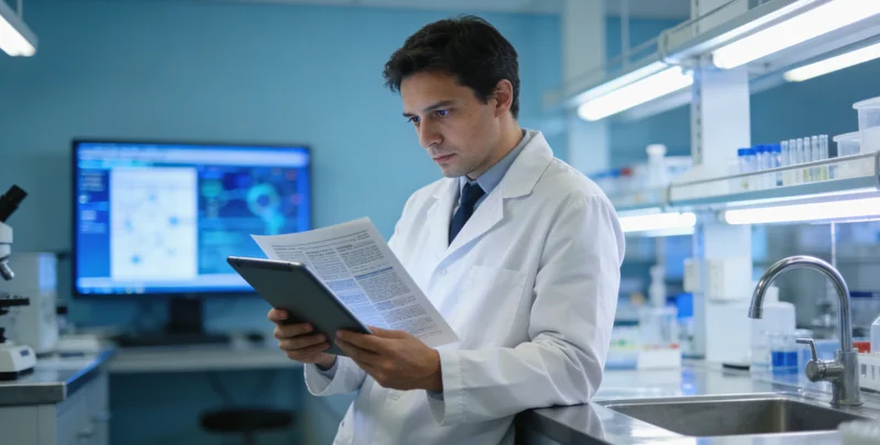 实验室技术人员进行高通量基因测