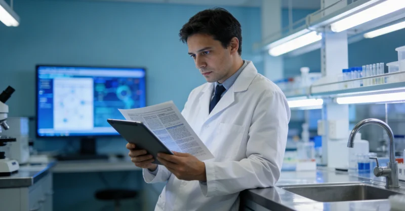 基因测序实验室内部高科技设备工