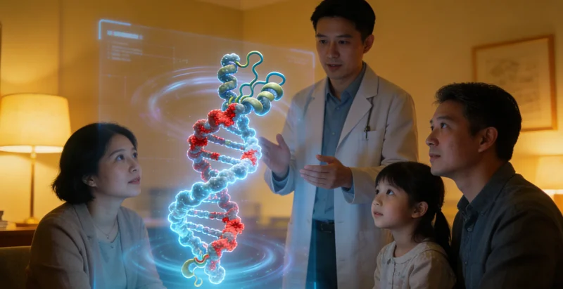 安丘家庭与医生进行遗传咨询的温