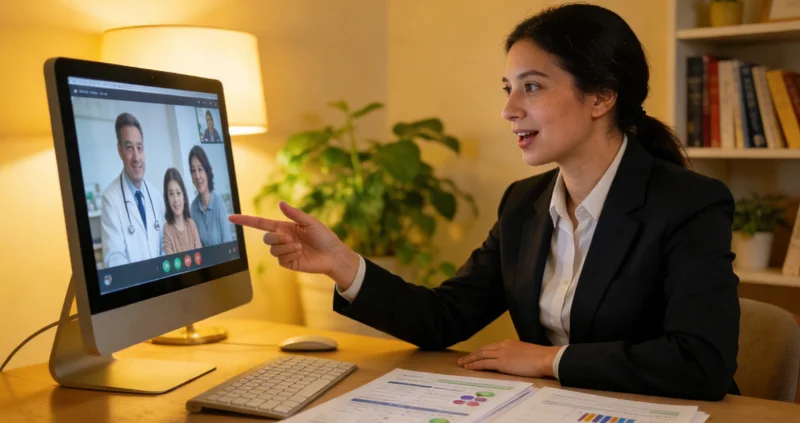 共青城居民查看基因检测报告并与