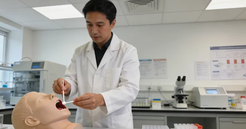 广州医生与患者家庭共同查看基因