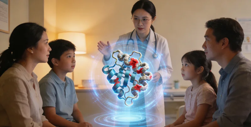 密山医生与患者家庭进行遗传咨询