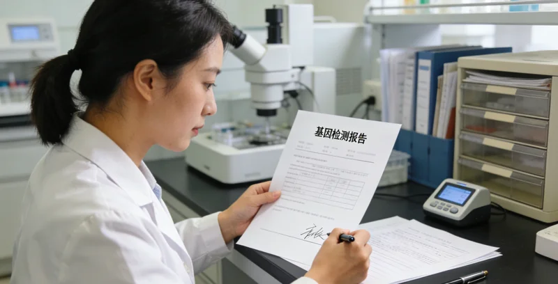 桐乡女性在查看和解读基因检测报