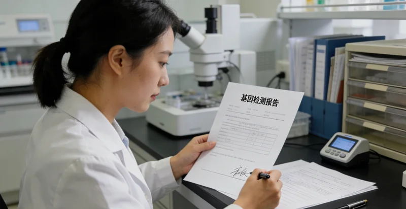 鞍山市民与医生共同查看BRCA