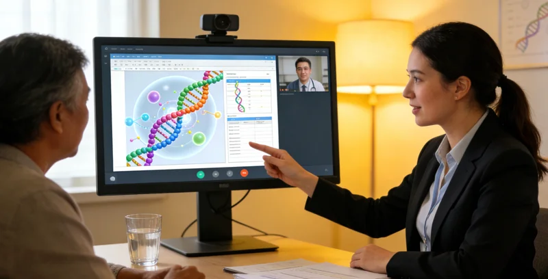 东宁医生与患者共同查看基因检测
