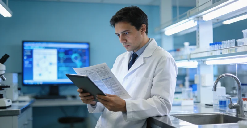 专业基因测序实验室内部工作场景