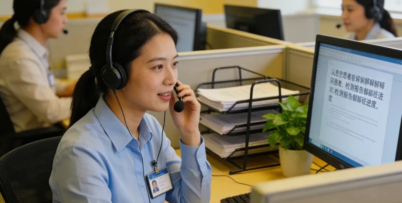 阿拉尔专业人士在办公室解读基因